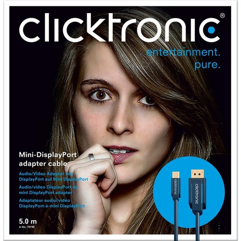 Clicktronic mini displayport to Displayport 케이블 MDP DP, 2M, 1개