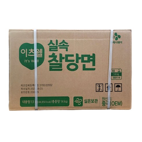 CJ프레시웨이 이츠웰 실속찰당면 14kg, 1개