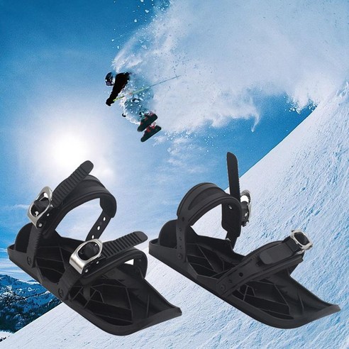 스노우 겨울에 사용할 수 있는 블랙 플레이트로 이루어진 스키 바인딩 장비