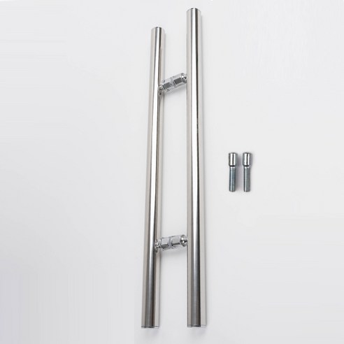 국내생산 철물파크 스텐 강화도어 H자 일자 손잡이 센터340mm 유리문 목문 철문, 1조