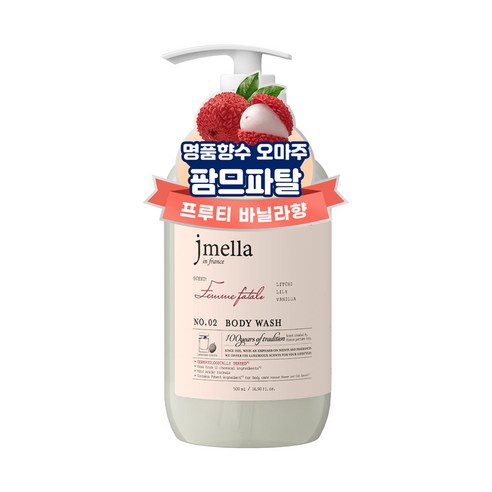 제이멜라 인 프랑스 팜므파탈 바디워시 플로럴향, 1개, 500ml