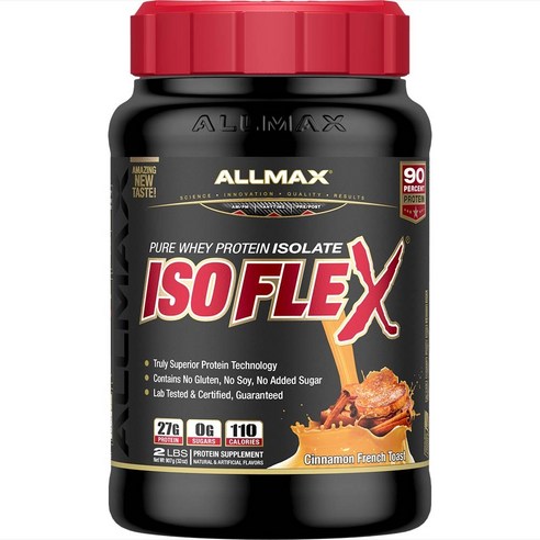 Allmax 아이소플렉스 퓨어 웨이 프로틴 아이솔레이트, 시나몬 프렌치 토스트(Cinnamon French Toast), 907g, 1개
