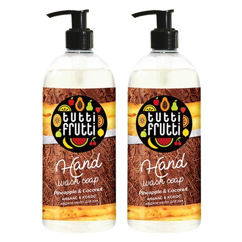 파모나 파인애플 앤 코코넛 핸드워시 솝, 500ml, 2개