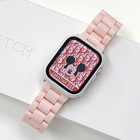 우먼스9999 애플워치 호환 가능 캔디 스트랩 밴드, 38/40/41mm, 핑크