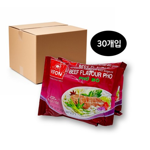 비폰 포보 베트남 쌀국수 즉석라면 소고기맛, 60g, 30개