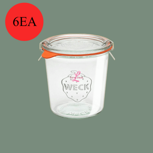 WECK 몰드 580ml 6개 WE742, 기본구성: 유리몸체 유리뚜껑 6세트