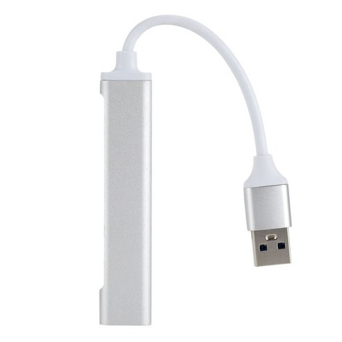 알루미늄 USB 3.0 허브 모바일 HDD 휴대용 플래시 드라이브용 4포트 OTG 분배기 어댑터, 실버, {"사이즈":"12.5x8.5x2cm"}, {"수건소재":"알루미늄 합금"}