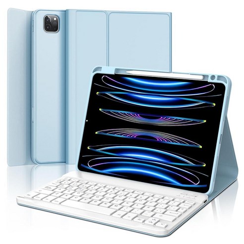 SENGBIRCH Keyboard Case for iPad Air 4th/5th Generation Pro 11-inch (1st 2nd 3rd 4th Generation), 라이트 블루, 330516 라이트 블루