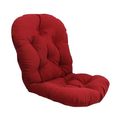 단단한 질감의 등나무 회전 로커 의자 쿠션 시트 쿠션 안뜰 가구 의자 패드, 폴리에스터, 빨간색