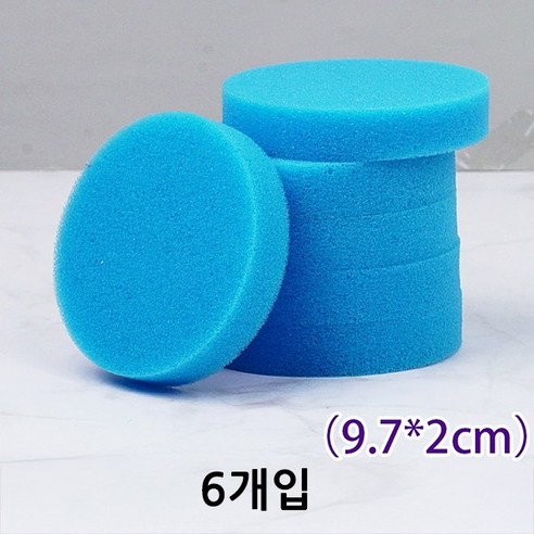 치프몰 고밀도 왁싱 자동차 세차 스펀지, 파란색, 6개