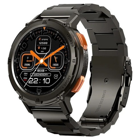 2024 KOSPET TANK T2 스마트 워치 AI 음성비서 AMOLED AOD 블루투스 통화 방수 ip69k 5atm, 실버