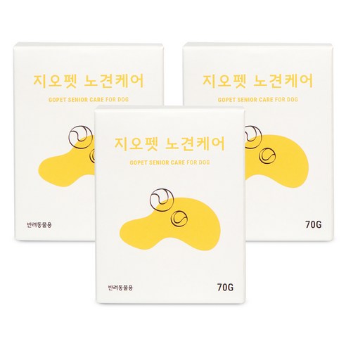 지오펫 노견케어 면역력 관절 장 피부 뇌인지 항산화 노령견 강아지 70g, 종합영양제, 3개, 고구마,단호박
