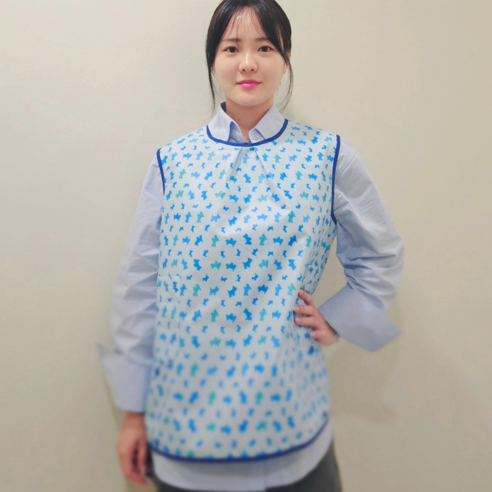 주방방수앞치마 미용 네일샵 피부관리실 초경량앞치마, 블루 퍼피(폴리소재), 1개, L