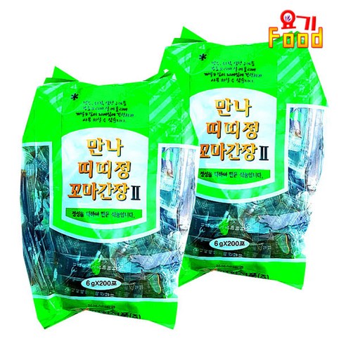 [요기푸드] 만나 띠띠정 일회용 꼬마간장 6g x 200개입, 1200g, 2개 - 기타간장 | 쿠팡