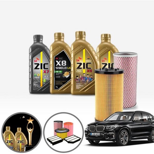 BMW (18-20) X3 G01 20d (B47) 디젤 지크 5W30 5W40 X7 X9 BEX 최상급 합성엔진오일 5통+흡기+오일필터 ONL-014 cs06041, X7 5W30 공용 필터포함