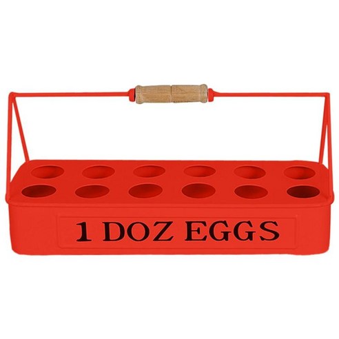 가정용 계란 트레이는 냉장고 수조 보관 디스플레이를 위한 12개의 계란 랙 홀더를 보유합니다., 빨간색, 철