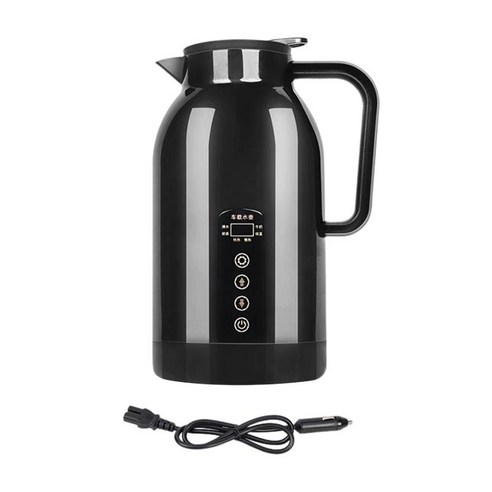 자가 운전 여행을 위한 휴대용 전기 자동차 주전자 보일러 12V/24V, 120mmx120mmx240mm, 304 스테인레스 스틸 PP, 검은색