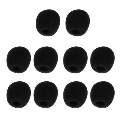 10 조각 마이크 윈드 머프 안티 윈드 폼 캡 오디오 장비 부품, {"사이즈":"28x22x8mm"}, {"색상":"블랙"}, {"수건소재":"스폰지"}