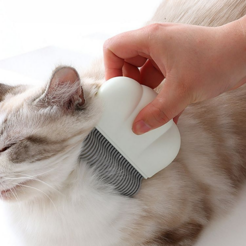 이지스홈 냥이 댕이 그루밍 브러쉬 반려동물 죽은털 제거 고양이 강아지 털빗 3 COLOR, 1개, 화이트