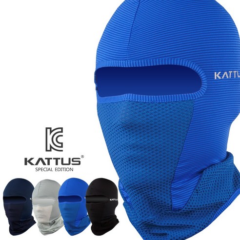 KATTUS COOLS BARACLAVA 망사복면 쿨 바라클라바 냉감바라클라바 복면 멀티스카프 스카프 워머 골프파크 형광증백제스트 완료 KC인증, 블루