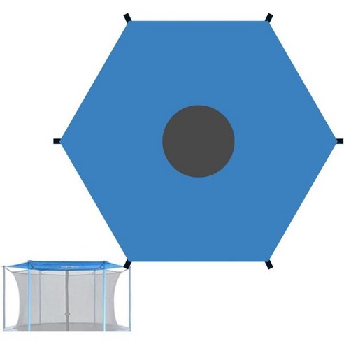 트램펄린 그늘 커버 자외선 방지 차양 8피트 10피트 12피트 14피트 16피트 차단 캐노피 방수 액세서리, 6 Pole, 8ft