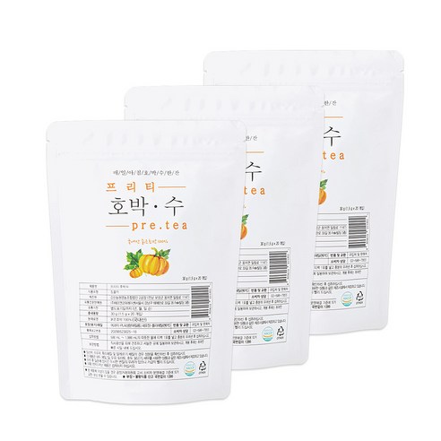 프리티 호박수 호박차 카페인없는 100% 국내산 늙은호박, 1.5g, 20개입, 3개