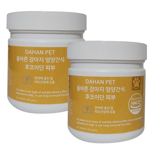 다한 강아지 대용량 영양제 후코이단 250g, 피부건강, 2개