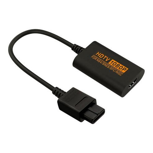 SNES/SFC 레트로 게임 콘솔 비디오 컨버터용 N64용 1080P HDMI 컨버터, 17.5x13x5cm, 검은 색, ABS 플라스틱