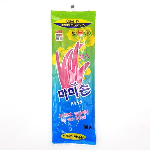 마미손 패스 고무장갑, 핑크, 중(M), 10개