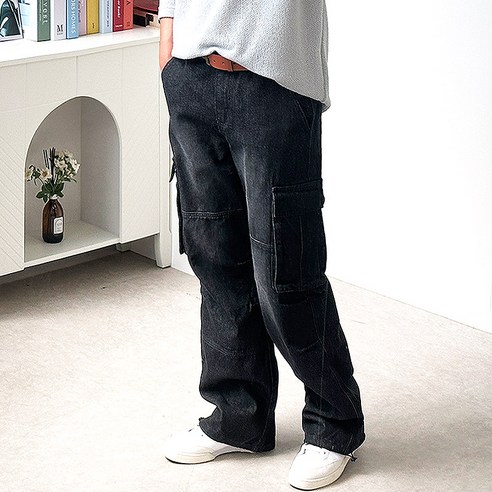 [OKㅣ강추] 핏콕 남성용 데님 포켓 와이드 치노 카고 청바지 빅사이즈 [OKNOWㅣ추천상품]