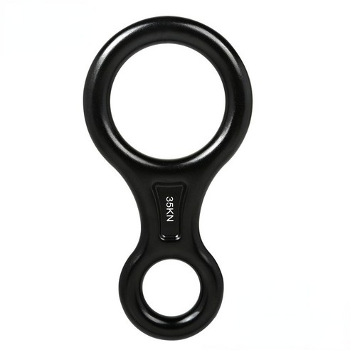 8 단어 등반 링 로프 Descender Gear Belay 장치 내리막 여덟 반지 35KN 그림 암벽 등반 Descenders Accessaories, [01] Black