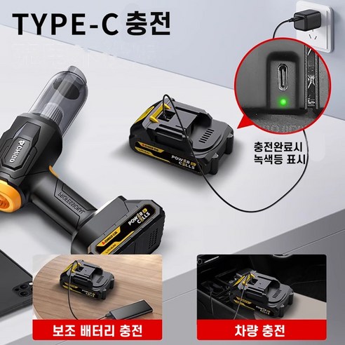강력하고 다용도: 최고사양 25년형 차량용 무선 청소기