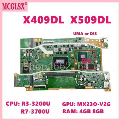 컴퓨터메인보드 마더보드 CPU 메인보드 노트북 ASUS X409DA X409DJDL D409DA X509DA X509DL X509DJ D509DA M409DA M509DA R3 R, 7) 3050U 4GB UMA 15inch