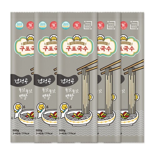 소확행몰 쫄깃 구포국수 사리 검정콩 소면, 300g, 5개