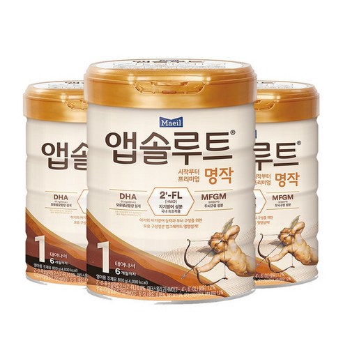 앱솔루트 명작 2FL 분유 1단계, 800g, 6개