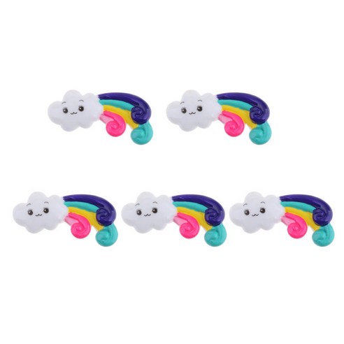 5pcs 무지개 요정 정원 인형 집 장식 미니어처 정원 장식품, 1, L, 설명