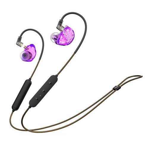 Lafitear LE2 듀얼 마그네틱 다이나믹 뮤직 유선 이어폰 블루투스 마이크 포함, 퍼플