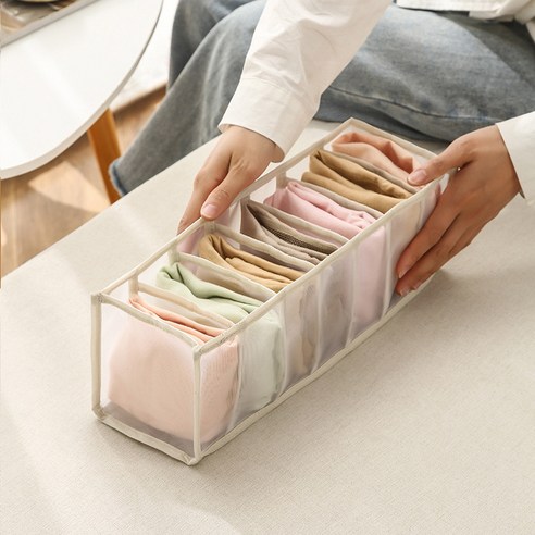 속옷 수납함 서랍식 양말 신기 넣다 브라 A 팬티 칸막이 여자 옷장 정리하다 가정용, 베이지