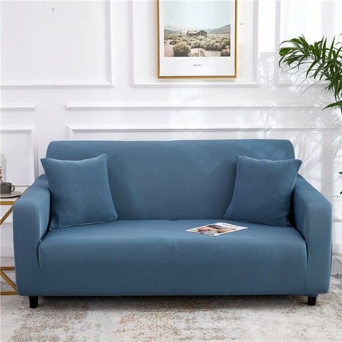 [XIG] Housmife 단색 소파 커버 거실 소파 커버 코너 소파 커버 Slipcover Chair Protector 1/2/3/4 인승, 1Pc 145-185Cm, 다크 블루