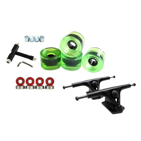 7인치 럭셔리 스쿠터 7인치 스쿠터 브리지 Abec-11 베어링 휠 부품 교체 알루미늄 합금 스쿠터 휠 베어링 개스킷, 클리어 그린