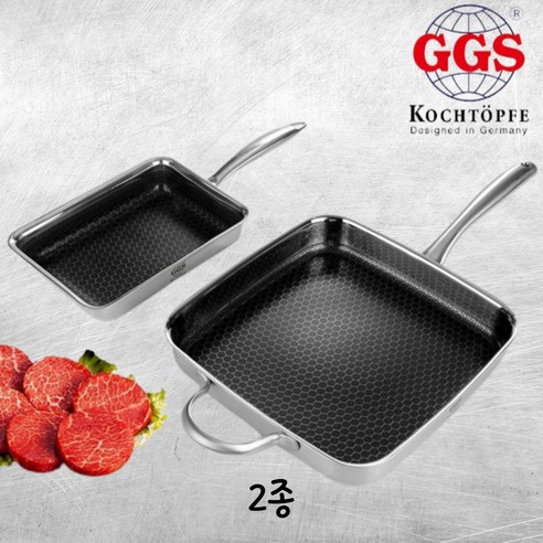 독일 GGS 특허받은 부스트헥사곤 벌집 사각프라이팬 대형 26cm*26cm 3중 코팅구조, 26x26cm, 1개