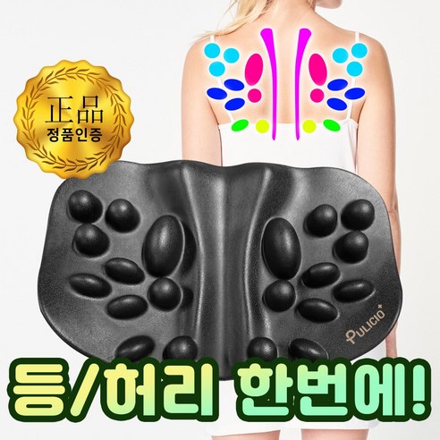 풀리시오플러스 견갑골 운동기구 마사지기 등라인, 블랙