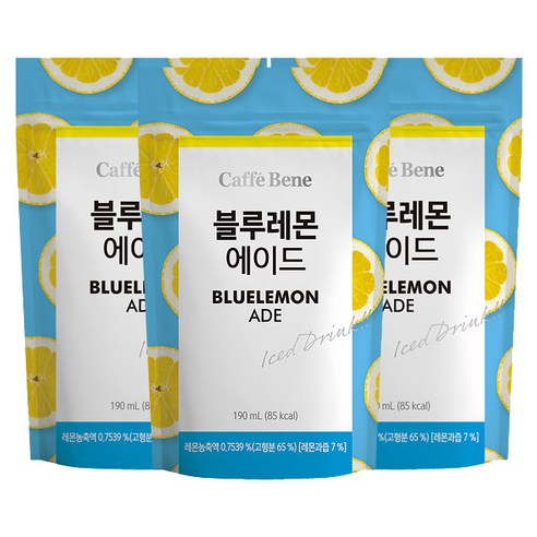 카페베네 블루레몬 에이드 190ml 10팩, 10개