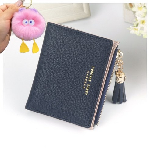 TrendyJ 여성 지갑 학생 카드 가죽 반지갑