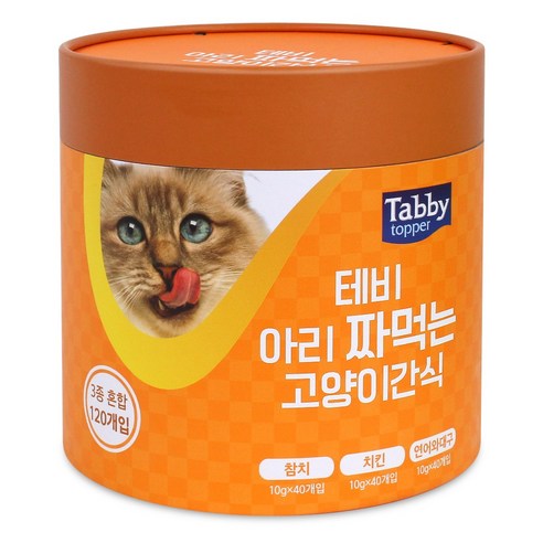 테비 아리 짜먹는 고양이 간식 10g X 120개 3종, 블루(참치와새우+연어와치킨+연어와대구)