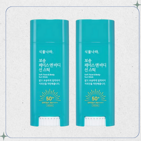 식물나라 산소수페이스앤바디보송선스틱_1+1, 30g, 2개