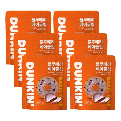 던킨도너츠 블루베리 베이글칩 60g, 1개