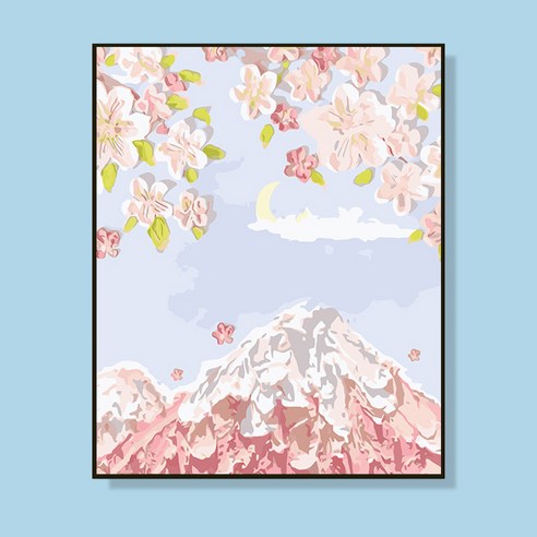 Cooela diy 유화 그리기 세트 꽃그림 풍경화 팝아트 원목 이너 프레임, 스타일 15