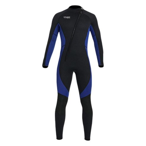3mm 네오프렌 잠수복 전신 UV 보호 잠수복 성인 전면 지퍼 긴 소매 잠수복 다이빙 스노클링 서핑 수영, MEN 네이비 XL