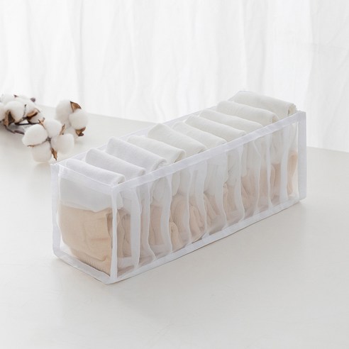 속옷 수납함 가정용 옷장 서랍 정리 체크 팬티 수납함 헝<unk> 양말 수납 신기, 흰색 11칸 [양말 칸]